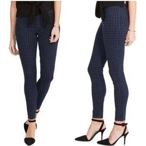 Spanx Navy Blue plaid Pull On pants Size 2X Jean-ish ankle leggings pockets